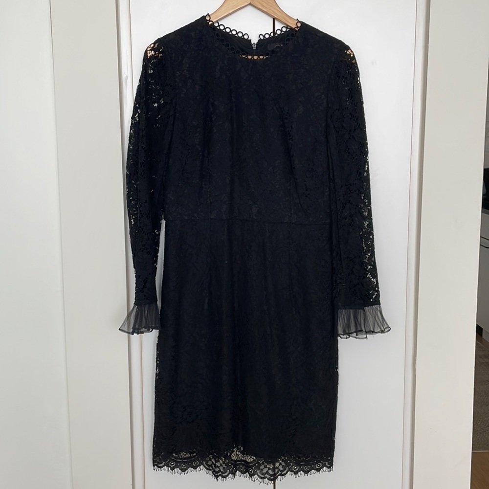 Black J.Crew Long Sleeve Lace Dress Size 10